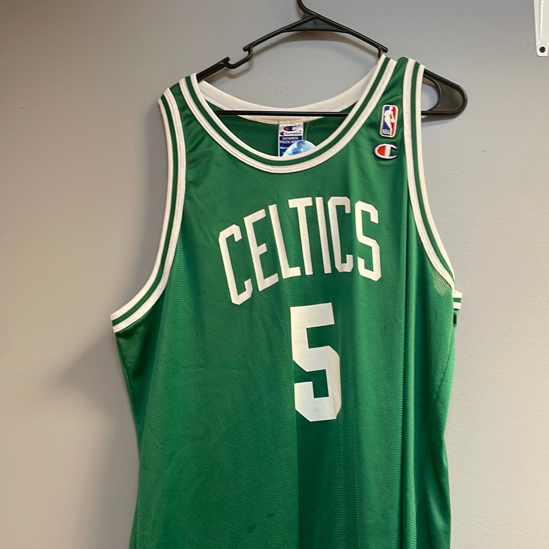 Boston Celtics Champion Jersey Youth XL 18-20 Mens Small Vtg 90s Ron Mercer