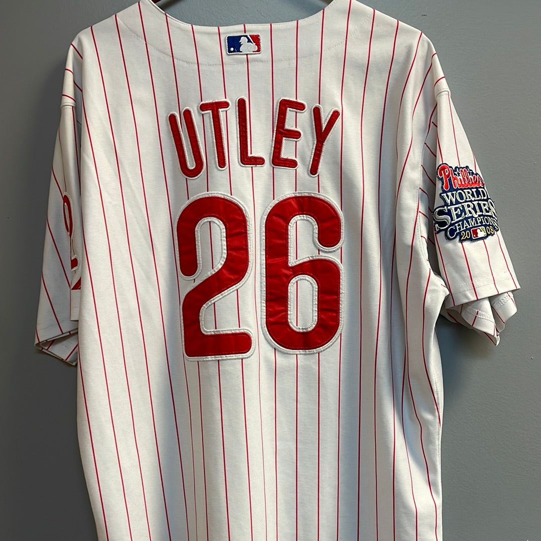 Chase Utley Authentic Majestic Philadelphia Phillies Jersey Sz Large ? All  Over