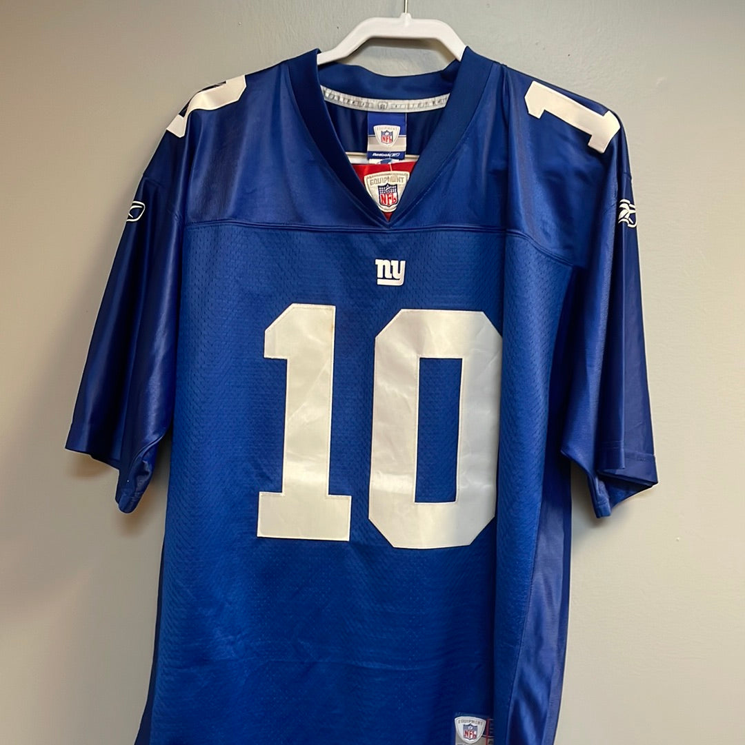 Reebok Eli Manning New York Giants Jersey #10 Red Short Sleeve Men's Large