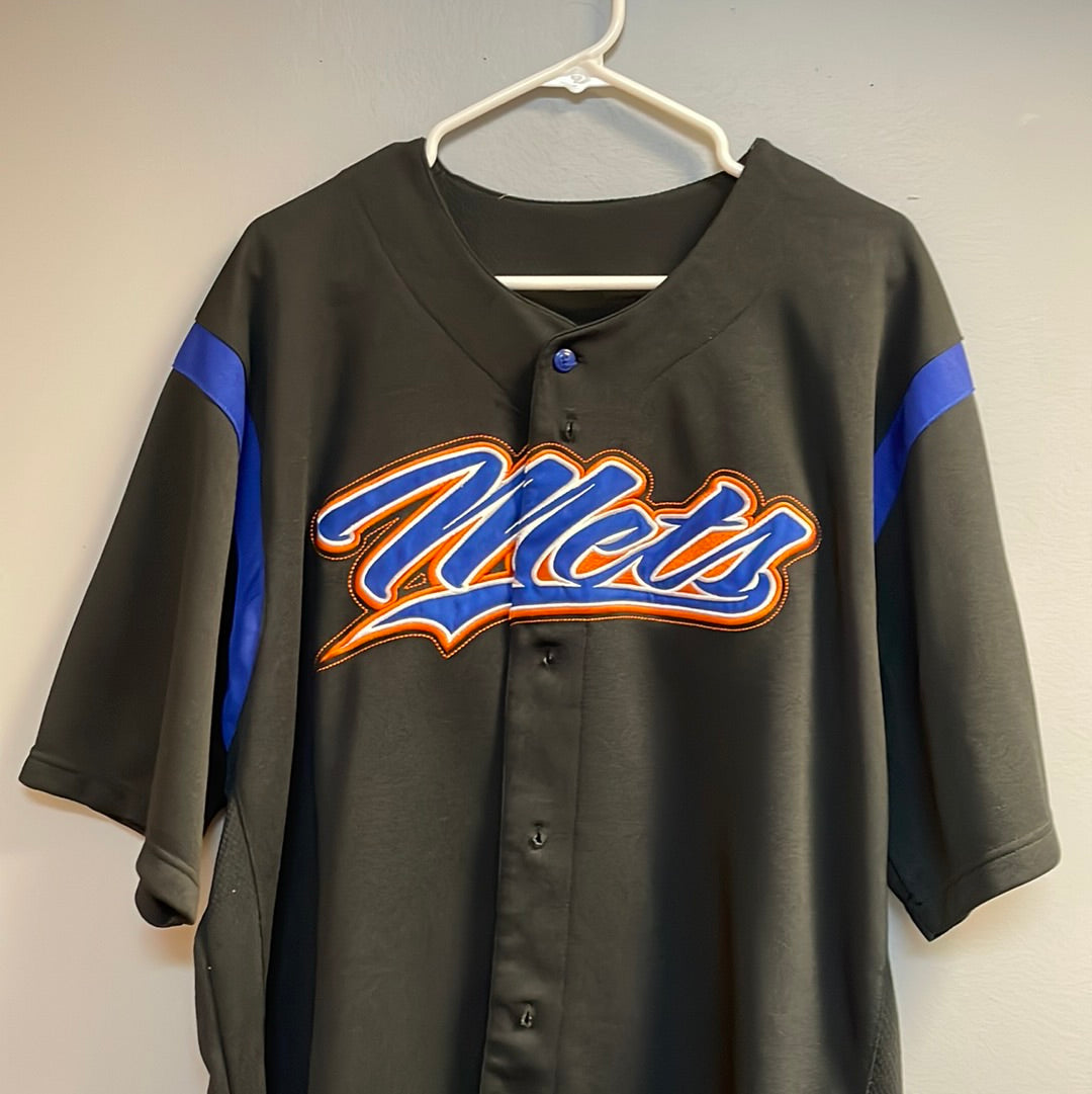 New York Mets Jersey Size Small Stitched Blue True Fan Button Up