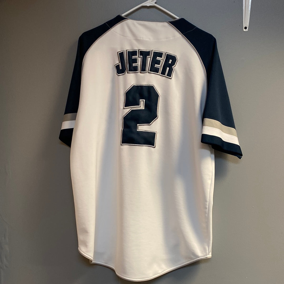 Derek Jeter New York Yankees White Majestic Baseball Jersey