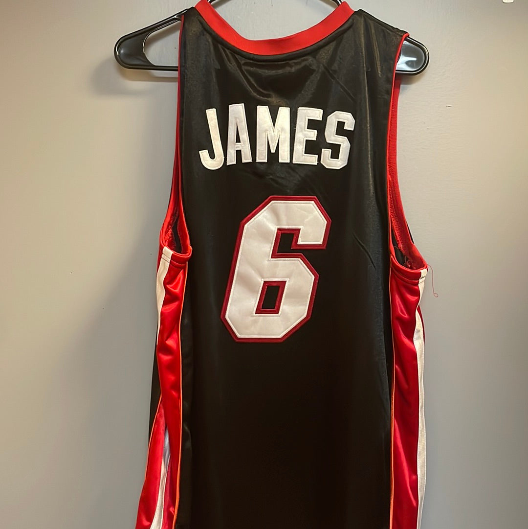 LeBron James Youth Road Swingman Jersey - Black Adidas Heat Jersey