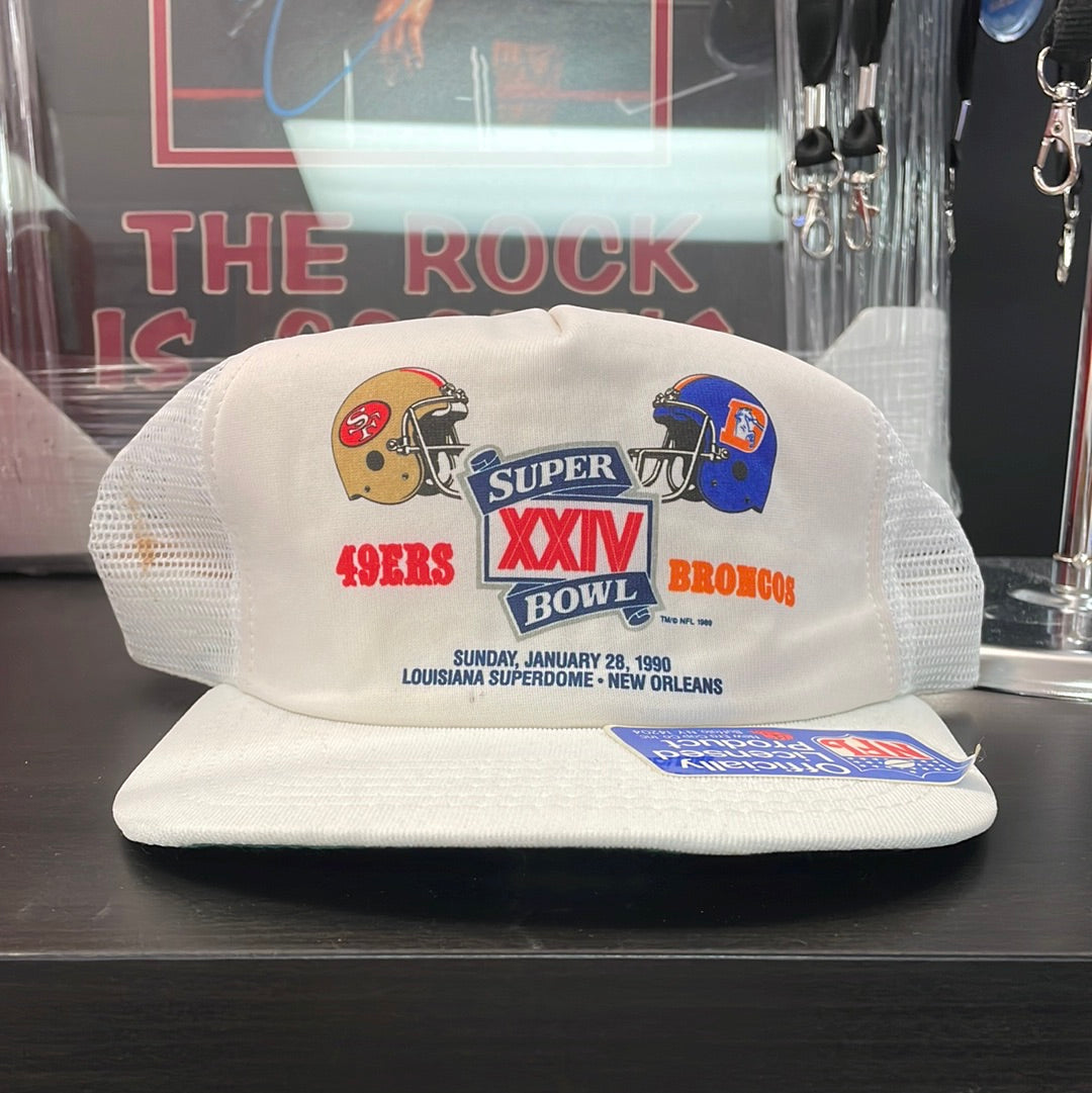 Vintage 1990 NFL Super Bowl XXIV Denver Broncos Snapback Hat New Era w –  Shop Thrift World