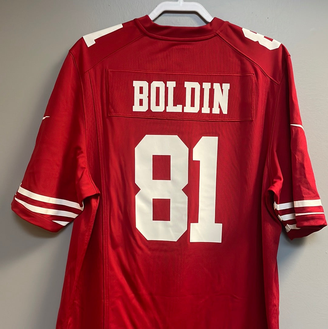 NFL throwback Nike San Francisco 49ers Anquan Boldin #81 signed jersey.  Stitched. XL