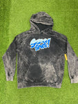 KABOOM BLUE LOGO HOODIE ACID WASH