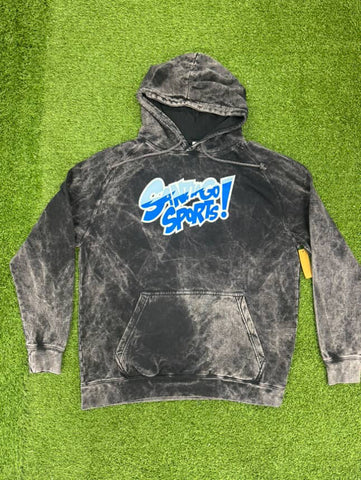 KABOOM BLUE LOGO HOODIE ACID WASH
