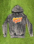 KABOOM RED LOGO HOODIE ACID WASH