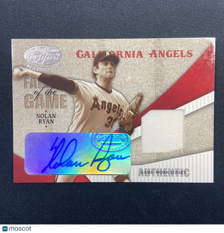 2004 NOLAN RYAN Leaf Certified Fabric of the Game PATCH AUTO  /10 ! ANGELS