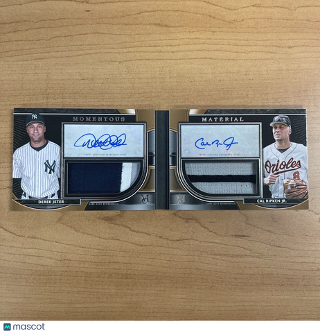 2021 Topps Museum Derek Jeter Yankees Cal Ripken Jr Orioles Dual Auto Patch 5/5