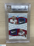 2021 National Treasure Rookie NFL Gear Laundry Tag Trey Lance / Eli Mitchell 1/1