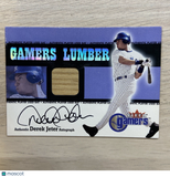 2000 Fleer Gamers Lumber DEREK JETER GU Bat Patch On Card Auto - Yankees Captain