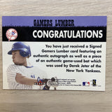 2000 Fleer Gamers Lumber DEREK JETER GU Bat Patch On Card Auto - Yankees Captain