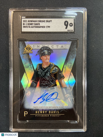 2021 Bowman Chrome Draft Invicta Henry Davis 7/99 AUTO REFRACTOR SGC 9 MT