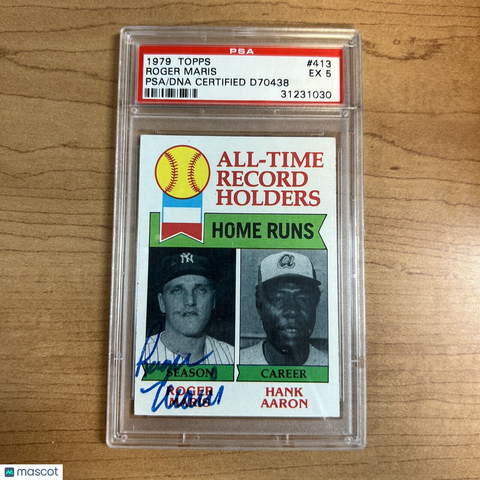 ROGER MARIS PSA/DNA AUTO/Autograph PSA 5 On Card 1979 TOPPS YANKEES