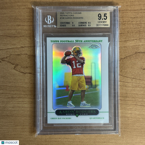 2005 Topps Chrome Aaron Rodgers ROOKIE Refractor BGS 9.5 - New York Jets