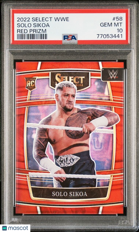 2022 Panini Select Solo Sikoa Red Prizm /249 WWE #58 Rookie RC PSA 10 Gem Mint