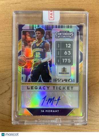 2020 Contenders Draft Pick Ja Morant Legacy Ticket Autograph Gold #'d 2/5