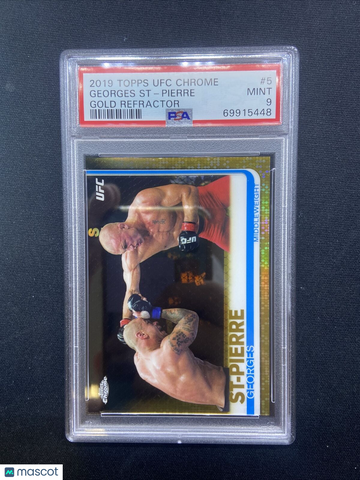 2019 Topps Chrome UFC Georges St-Pierre #5 Gold Refractor SP 31/50 PSA 9 - POP 1