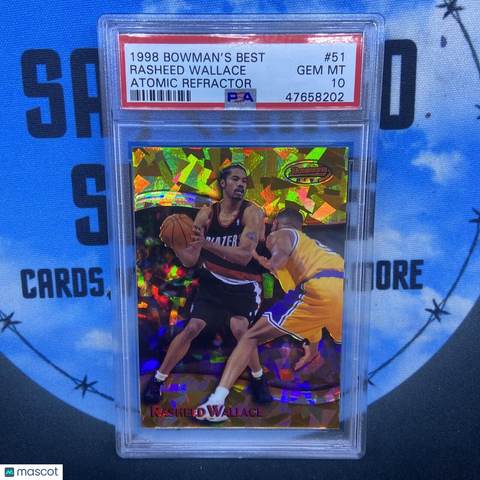 1998 Bowmans Best Rasheed Wallace Atomic Refractor /100 PSA 10 POP 1 ! RARE !