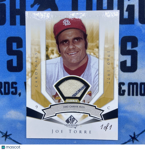 2004 Joe Torre Upper Deck Legends GAME USED 1/1 PATCH ! Yankees Cardinals HOF