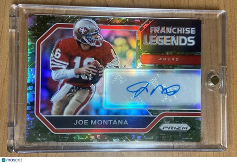 2020 Panini Prizm Joe Montana Franchise Legends Autograph No. 3 Camo #'d 4/5