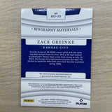 2022 National Treasures ZACK GREINKE Biography Materials Patch Emerald #'d 1/3