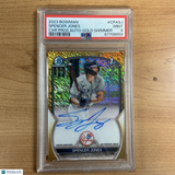 2023 Bowman Chrome Spencer Jones #CPASJ Gold Shimmer Auto PSA 9 Yankees