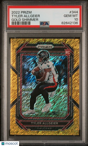 2022 Panini Prizm #344 Tyler Allgeier Gold Shimmer #'d 10/10 PSA 10 Gem Mint