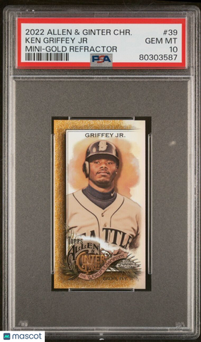 2022 Allen & Ginter Chrome Ken Griffey Jr. Mini Gold Chrome #'d /50 PSA 10