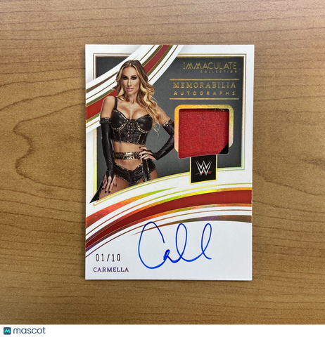 2022 Panini Immaculate Collection WWE Carmella Relic Patch Auto Gold #'d 1/10