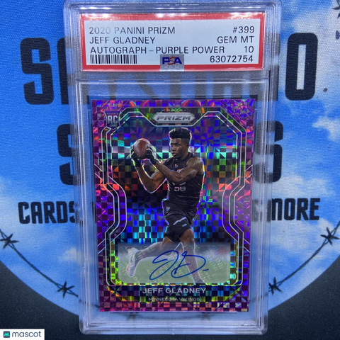 2020 Prizm Jeff Gladney Purple Power Rookie Auto /49 Psa 10 Pop 2