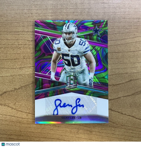 2018 Panini Spectra Sean Lee Psychedelic Auto #'d 1/4 - Dallas Cowboys #S-SL