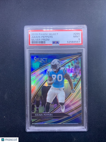 2019 Select Silver Prizm Julius Peppers PSA 9 Pop 1 Panthers