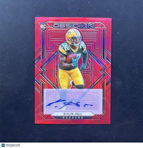 2021 Obsidian Football Green Bay Packers Kylin Hill Rookie Autograph /6-Red