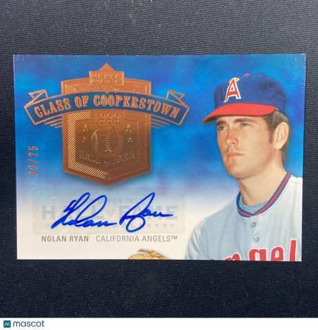 2005 Upper Deck Nolan Ryan Class Of Cooperstown Bronze Auto /25 ! ANGELS