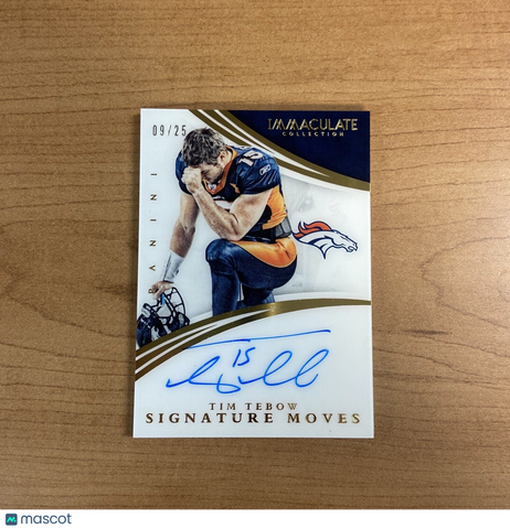 2015 Immaculate Collection Football Tim Tebow Signature Moves Auto /25 Broncos