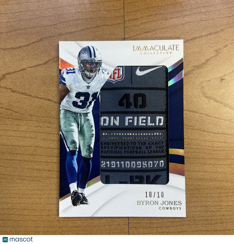 2018 Panini Immaculate Byron Jones Dallas Cowboys GU Laundry Tag Patch #'d /10