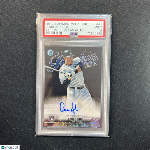 2017 Bowman Mega Box Chrome Rookie of the Year Favorites Auto Aaron Judge PSA 9