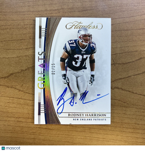 2022 Panini Flawless Rodney Harrison Greats Auto #'d 1/15 - New England Patriots