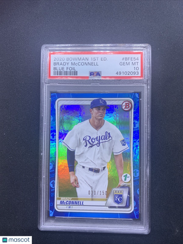 2020 Bowman Chrome Blue Ref. Brady McConnell PSA 10 /150 Pop 1 Royals