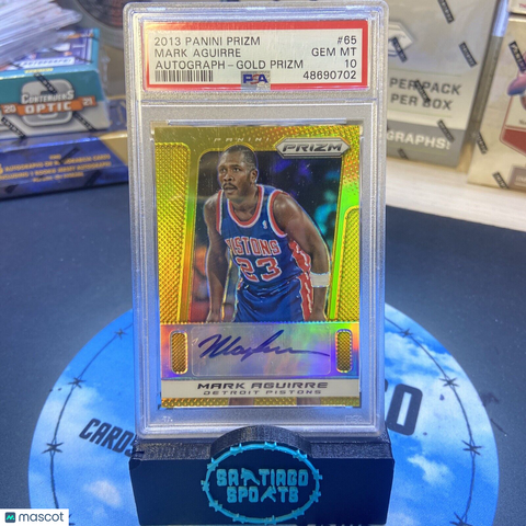 2013 Panini Prizm Mark Aguire GOLD PRIZM AUTO /10 PSA 10 POP 1 ✅ Detroit Pistons