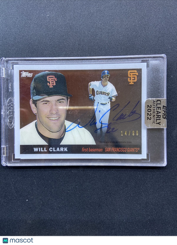 2022 Topps Clearly Authetic Will Clark Auto /99- SF GIANTS