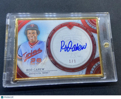 2022 Topps Transcendent Gold Framed Auto Rod Carew Red 1/1 - Minnesota Twins