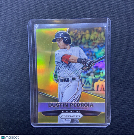 2015 Prizm Dustin Pedroia #61 Gold Prizm #'d 2/10 - Boston Red Sox