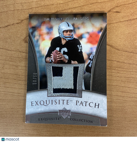 2006 Upper Deck Exquisite Patch Jim Plunkett /50 Raiders Great Patch RARE