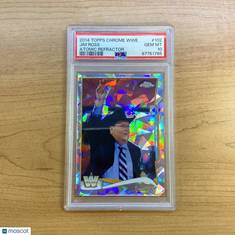 2014 Topps Chrome WWE Jim Ross Atomic Refractor Cracked Ice #102 PSA 10 POP 1