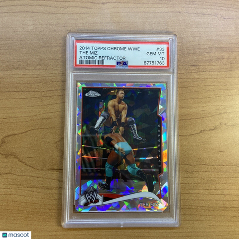 2014 Topps Chrome WWE Atomic Refractor The Miz Cracked Ice #33 PSA 10