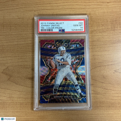 2019 Select Johnny Unitas Prizm Tri Color /199 #22 PSA 10 BALTIMORE COLTS