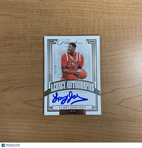 LARRY JOHNSON 2022 PANINI FLAWLESS SILVER ON CARD AUTOGRAPH #D /25 UNLV HORNETS