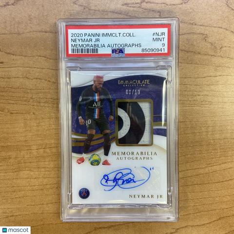 2020 Panini Immaculate Collection Soccer Neymar Jr Patch Auto /10 PSA 9 Paris